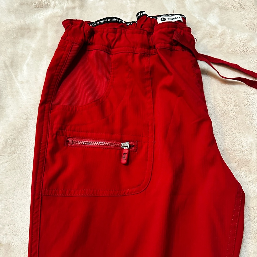 Koi Lite Red scrub pants